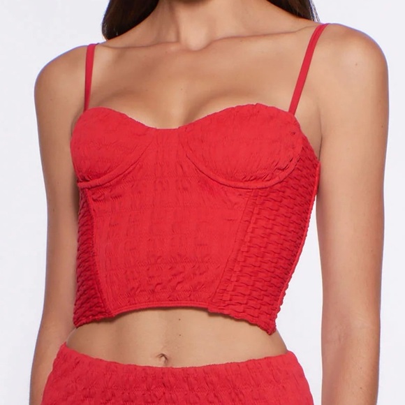 Peixoto Tops - PEIXOTO red corset top​